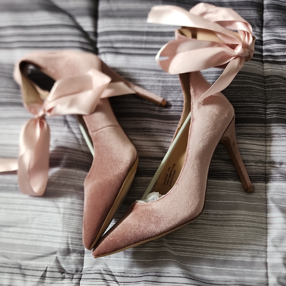 Penny Loves Kenny Blush Satin Heels